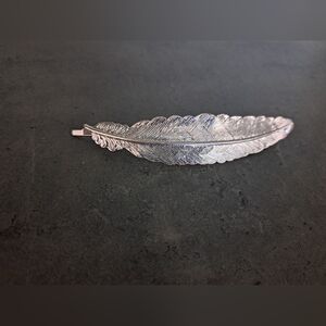 Silver Feather Hair Clip